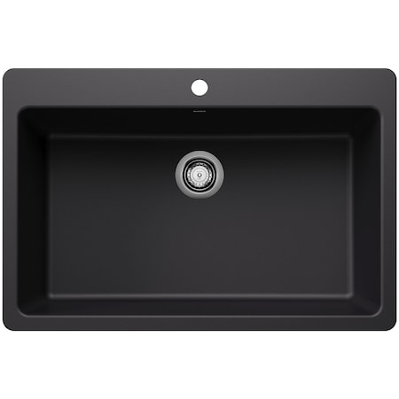 Blanco Liven 33 in. Drop-In/Undermount Super Single Basin SILGRANIT Kitchen Sink 443194
